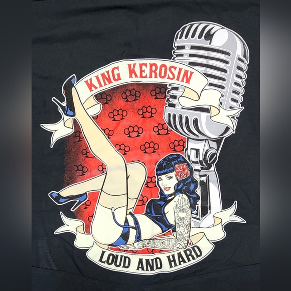 👑 ♠️ King Kerosin Hot Rod Rockabilly Retro Style Work / Garage Button-up Shirt - Picture 7 of 8